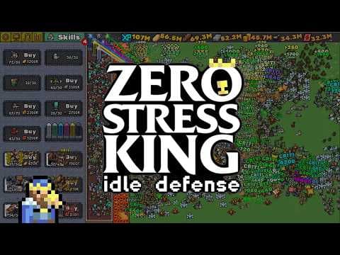 [신작 모바일게임] 픽셀 도트 그래픽 증분형 게임 '제로 스트레스 킹: 방치형 디펜스' (Zero Stress King: Idle Defense) 플레이. 스팀 PC 인디 겜 추천