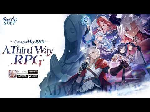 [신작 모바일게임] 판타지 어드벤처 RPG '검 X 지팡이' (Sword x Staff) 플레이. 출시예정 2D 애니메이션 스킬 조합 턴제 오토배틀러 방치형 RPG 게임 기대작