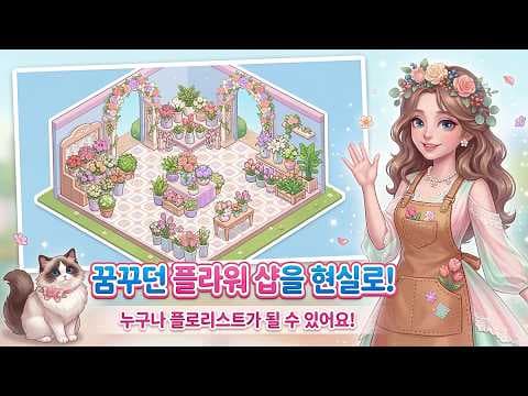 [5월 신작 모바일게임] 꽃집 경영 시뮬레이션 게임 '더 코지 플로리스트' 플레이. 2D 애니메이션 세로화면 소셜 힐링 정원 가꾸기 게임 기대작 추천? (5월 7일 출시)